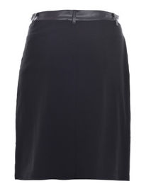 Office Wear Black PU Leather Skirt , Ladies Knee Length Skirts Size XS-XXL