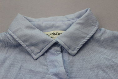 Multi Size Fashion Ladies Blouse / Soft Formal Tops For Ladies Loose Style blue color