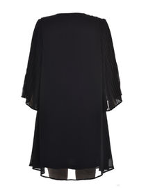Black Daily Chiffon Ladies' Long Sleeve Dress for Spring and Autumn